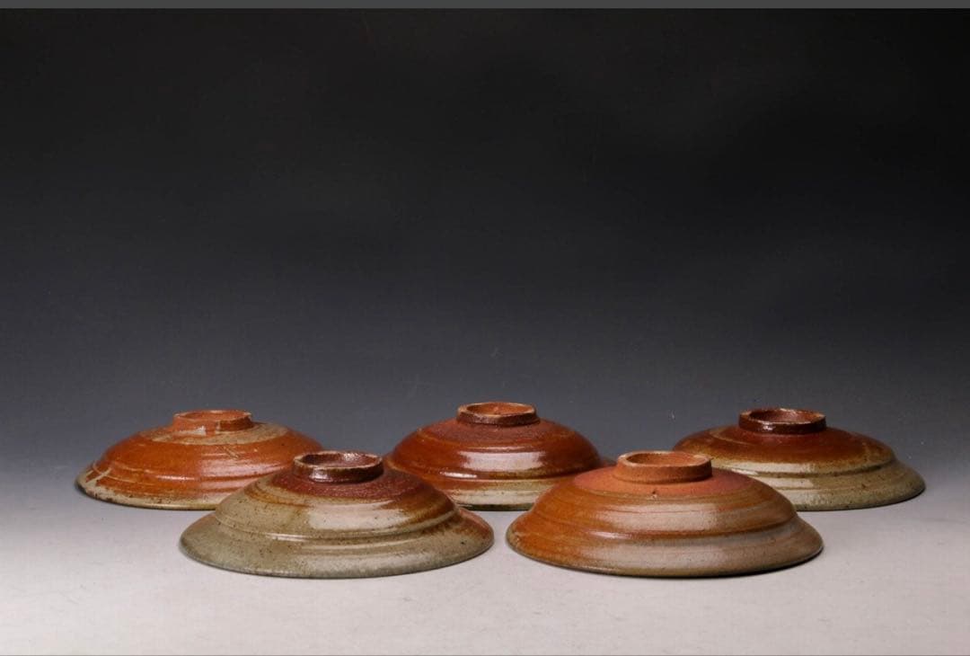 中里隆　唐津焼　絵唐津　6寸皿　5客セット　中里太亀　中里健太　中里重利　登り窯