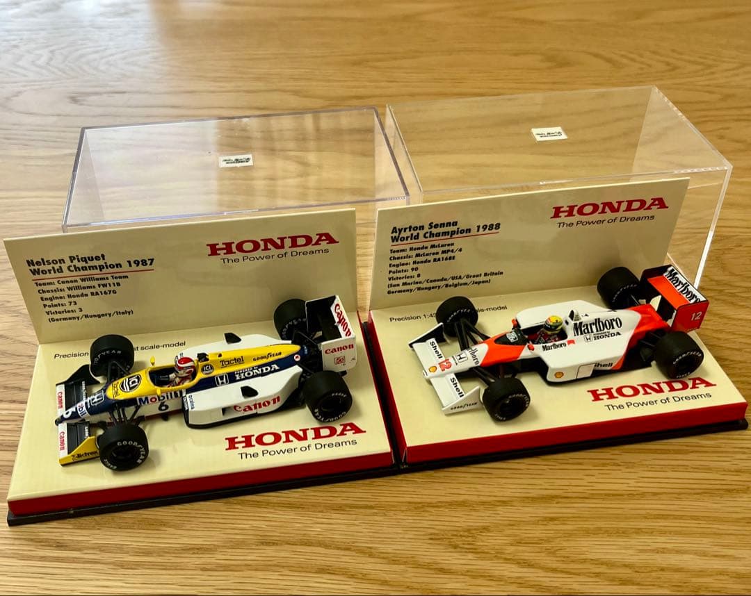 ミニチャンプス F1 ホンダ ワールドチャンピオン獲得 セナ&ピケ 2台セット