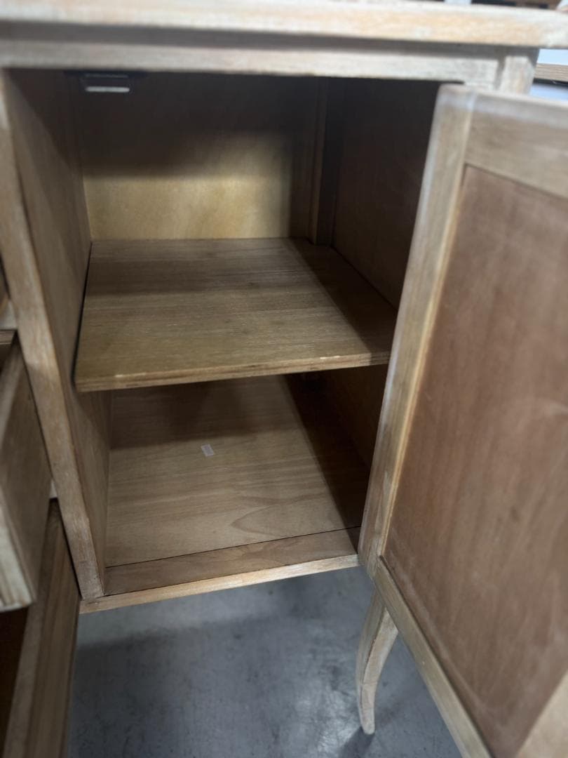 【moco】ナチュラル木製キャビネット 3引き出し 2扉 173