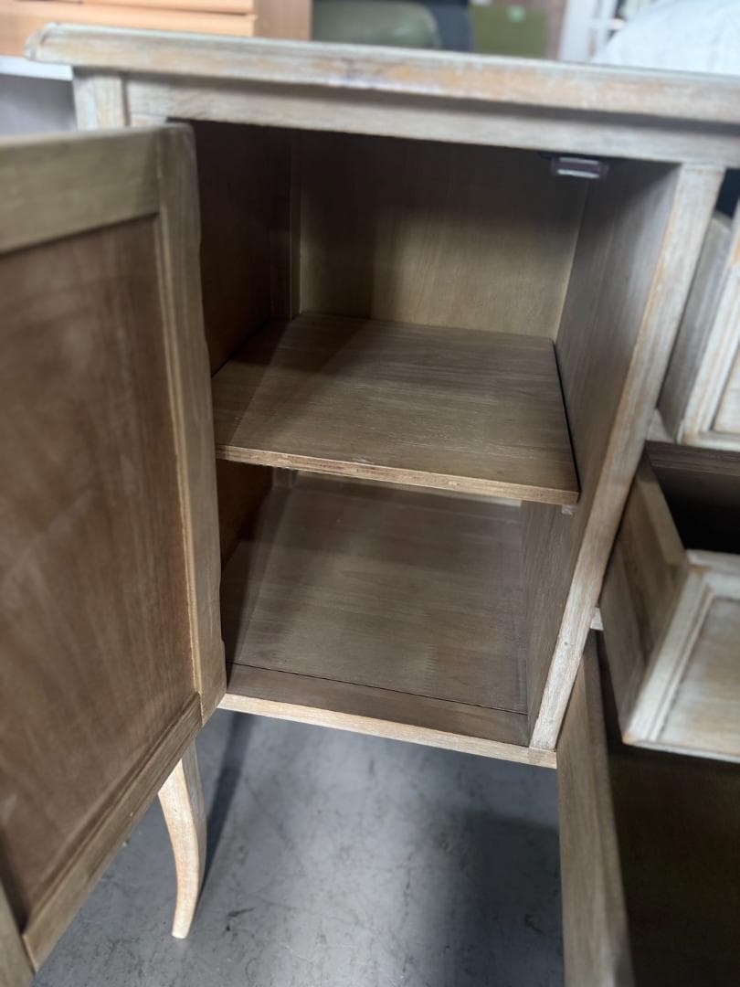 【moco】ナチュラル木製キャビネット 3引き出し 2扉 173