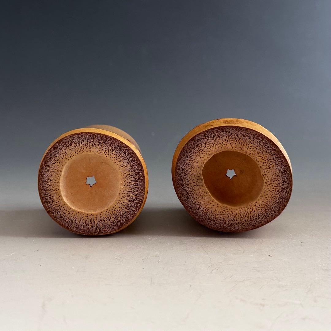 茶道具　淡々斎宗匠花押　書付　一双　竹蓋置　黒田正玄　共箱　裏千家　茶会