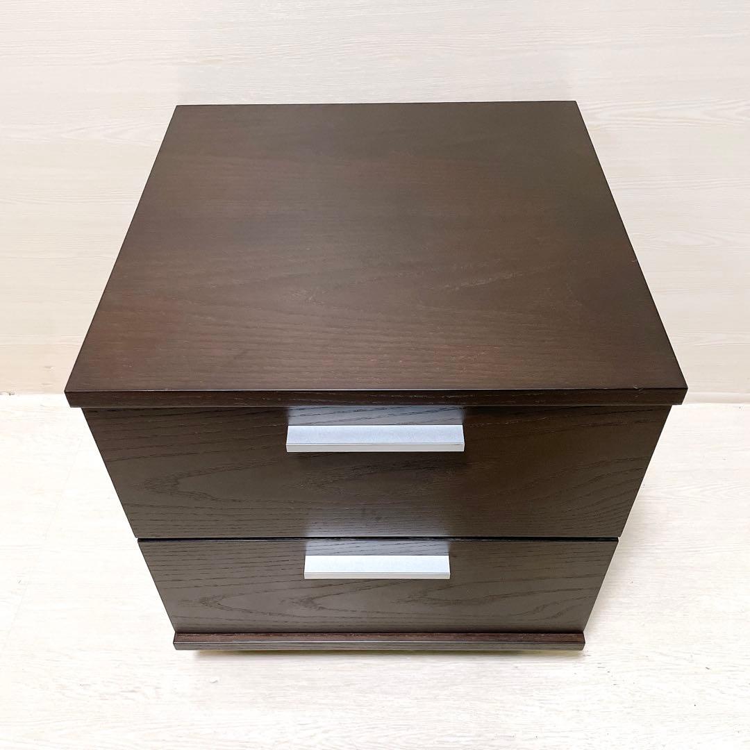 美品 ACTUS アクタス ベッドサイドチェスト 2段 ナイトテーブル