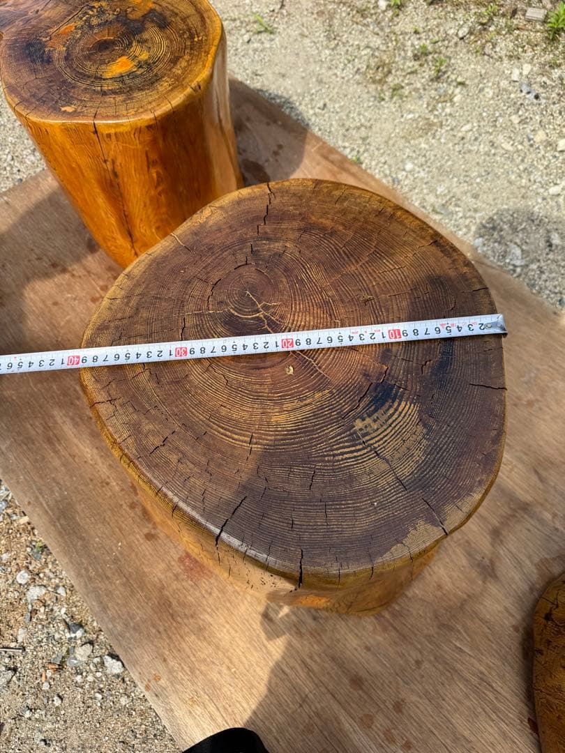 欅（ケヤキ）手作り丸椅子　高さ41cm 直径40cm