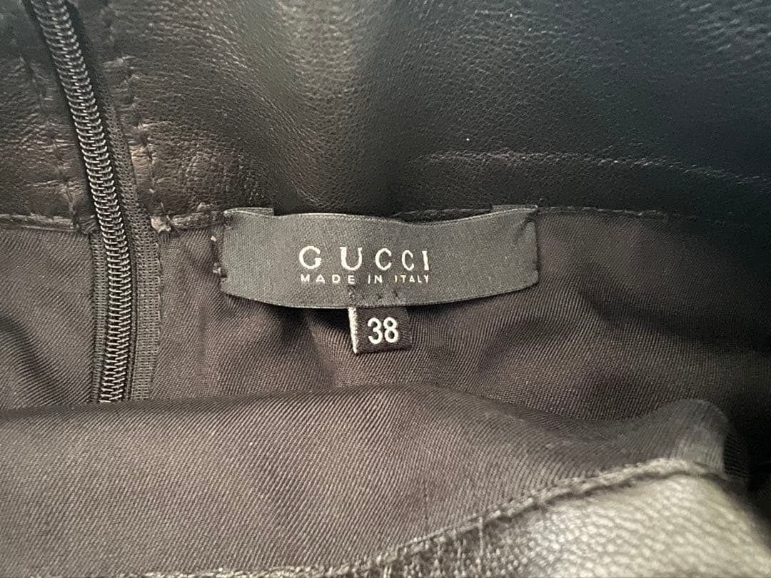 タグ付き★未使用★GUCCI ブラック レザー タイトスカート★38