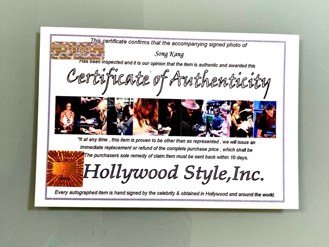 セール中…ソン・ガン直筆サイン入り2Lサイズ写真…
