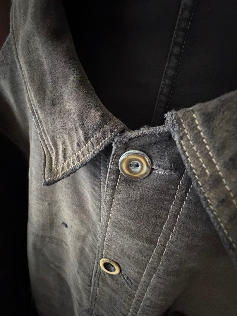 40s ブラックモールスキンジャケット Le Mont St Michel