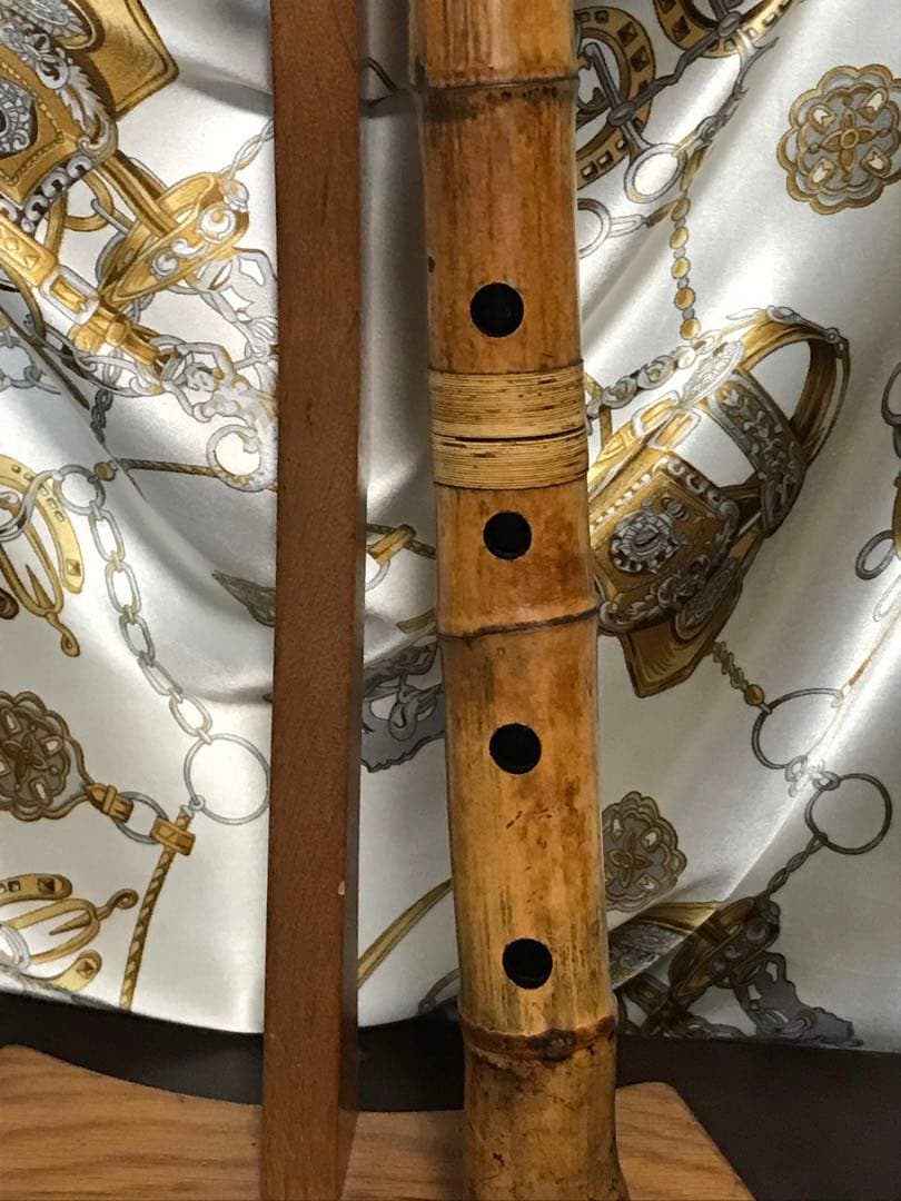 琴古流尺八　竹清銘(2印)　長さー約48.5㎝　 重さー約350g　古い尺八