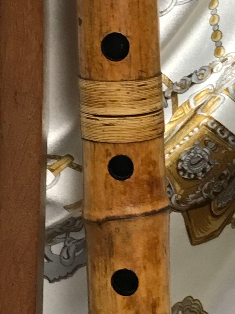 琴古流尺八　竹清銘(2印)　長さー約48.5㎝　 重さー約350g　古い尺八