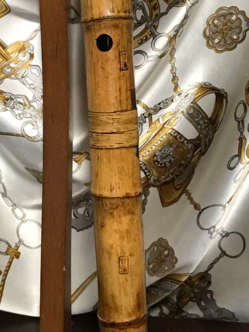 琴古流尺八　竹清銘(2印)　長さー約48.5㎝　 重さー約350g　古い尺八