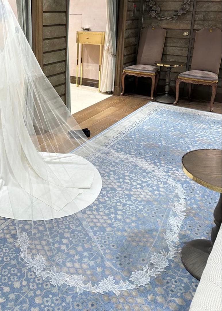 正規品　トリートドレッシング 花柄刺繍 ロングベール 80×250