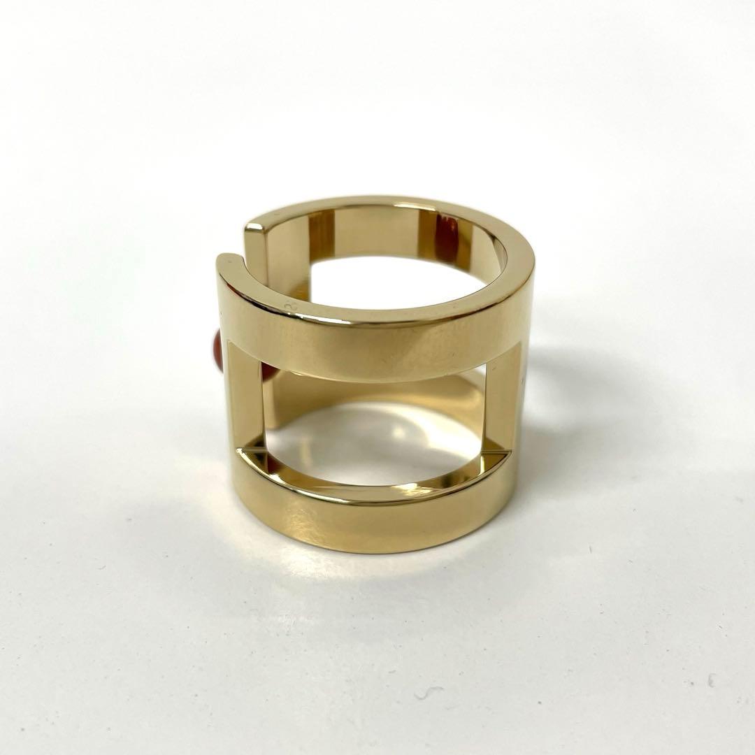 【TK】HERMES エルメス ペルレ GP スカーフリング ゴールド