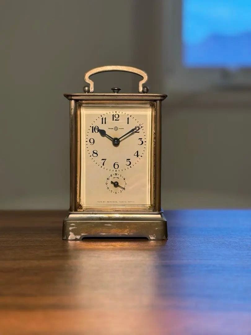 置時計　稼働品　枕時計　精工舎　古時計　ボンボン時計　ゼンマイ　昭和レトロ