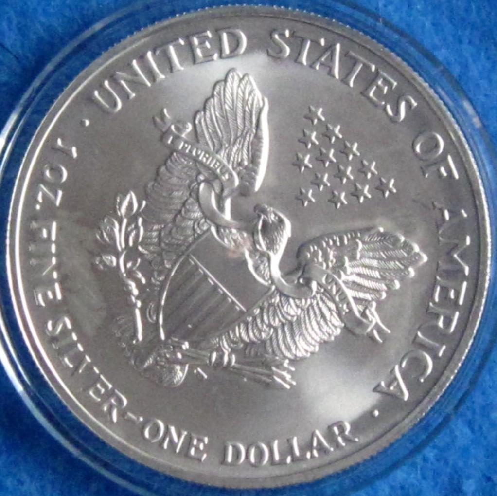 ２００３年　カラー　アメリカンシルバーイーグル　１オンス１ドル銀貨　コロンビア号