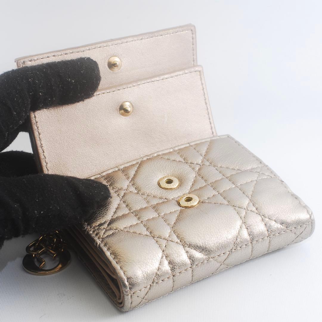美品＊Lady Dior＊ディオール＊ロータスウォレット＊カナージュ＊三つ折り
