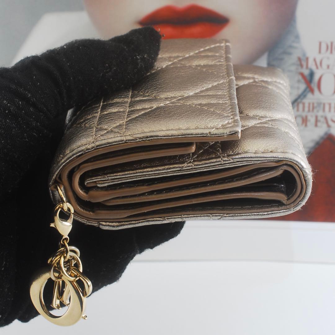 美品＊Lady Dior＊ディオール＊ロータスウォレット＊カナージュ＊三つ折り