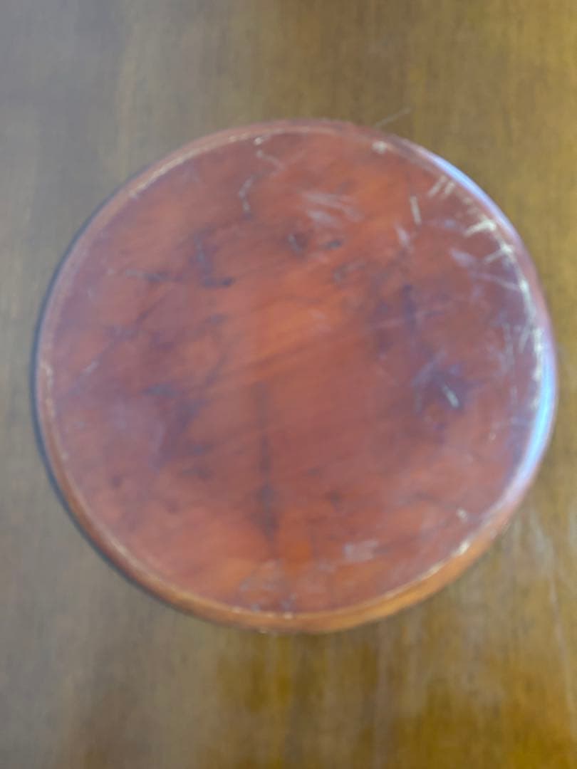 九谷焼　布袋様　置物　縁起物　特大型　木製丸型台座付き