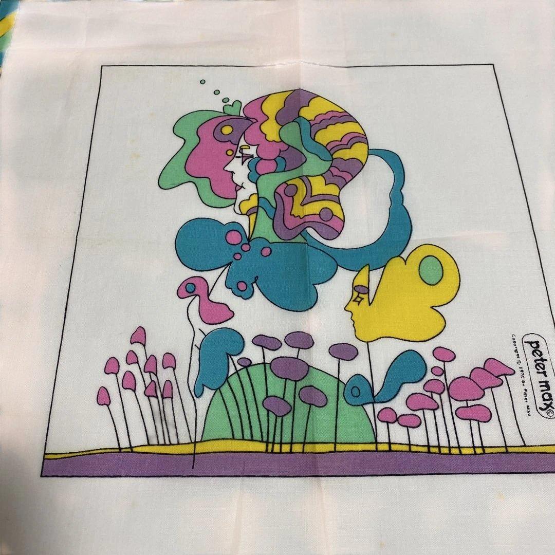 ヴィンテージ ピーター・マックス ビンテージ・ハンカチ 1970年代