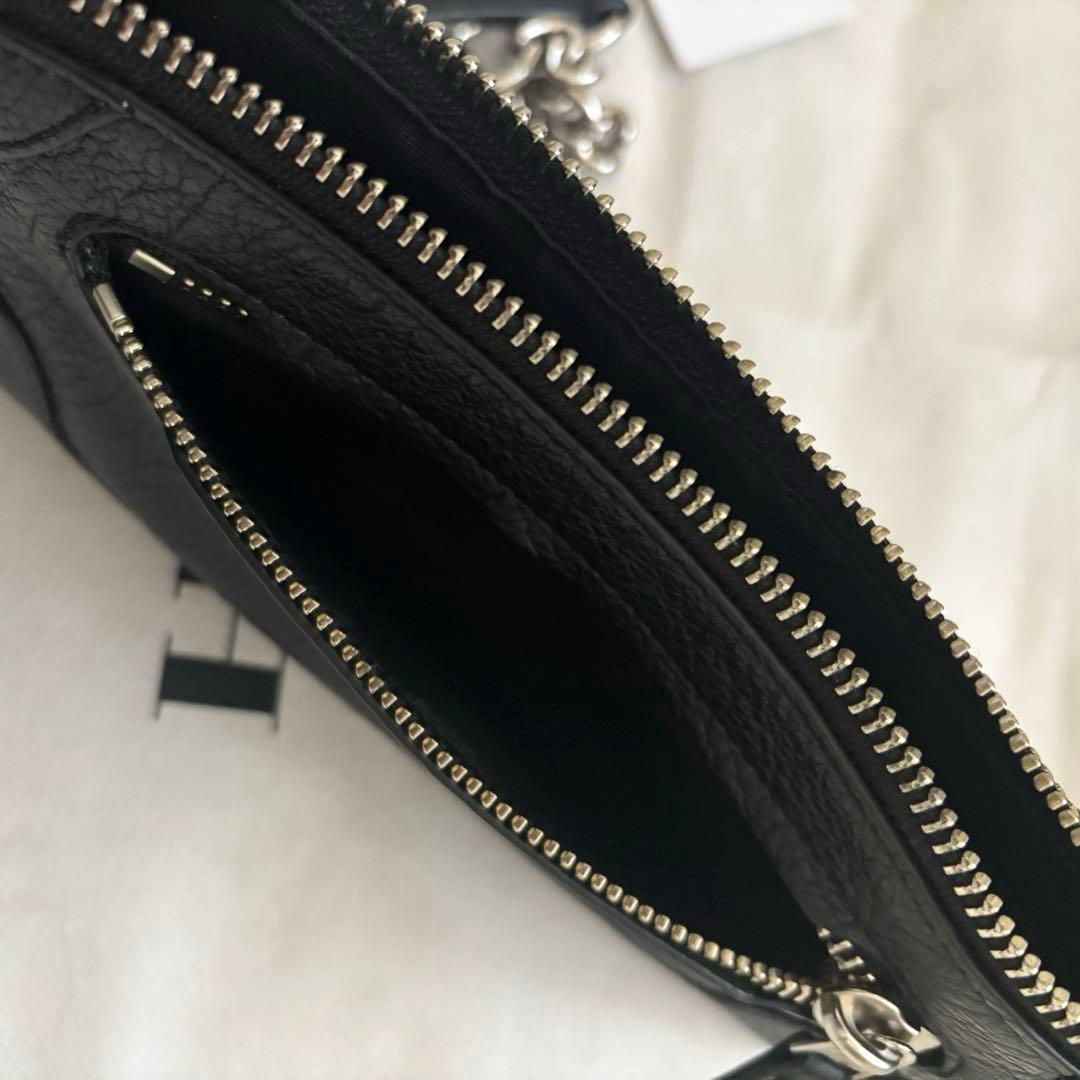 美品✨ コーチ ショルダーバッグ チェーン レザー ブラック ミニ クラッチ