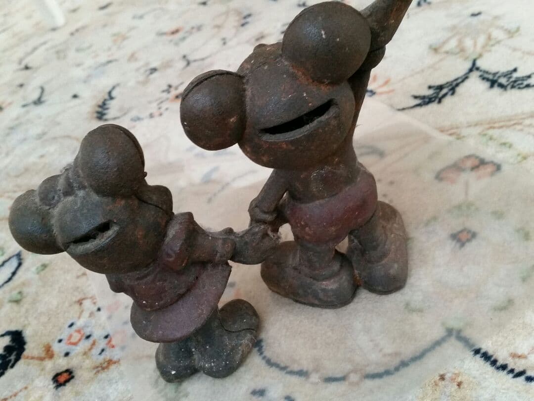 ミッキーマウス ミニーマウス鉄製貯金箱セット ディズニーヴィンテージコレクション