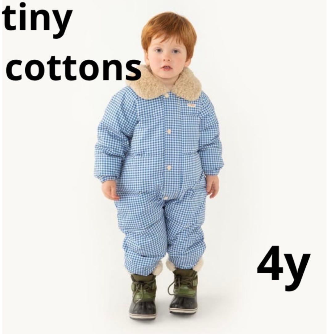 tinycottons VICHY PADDED OVERALL　4y