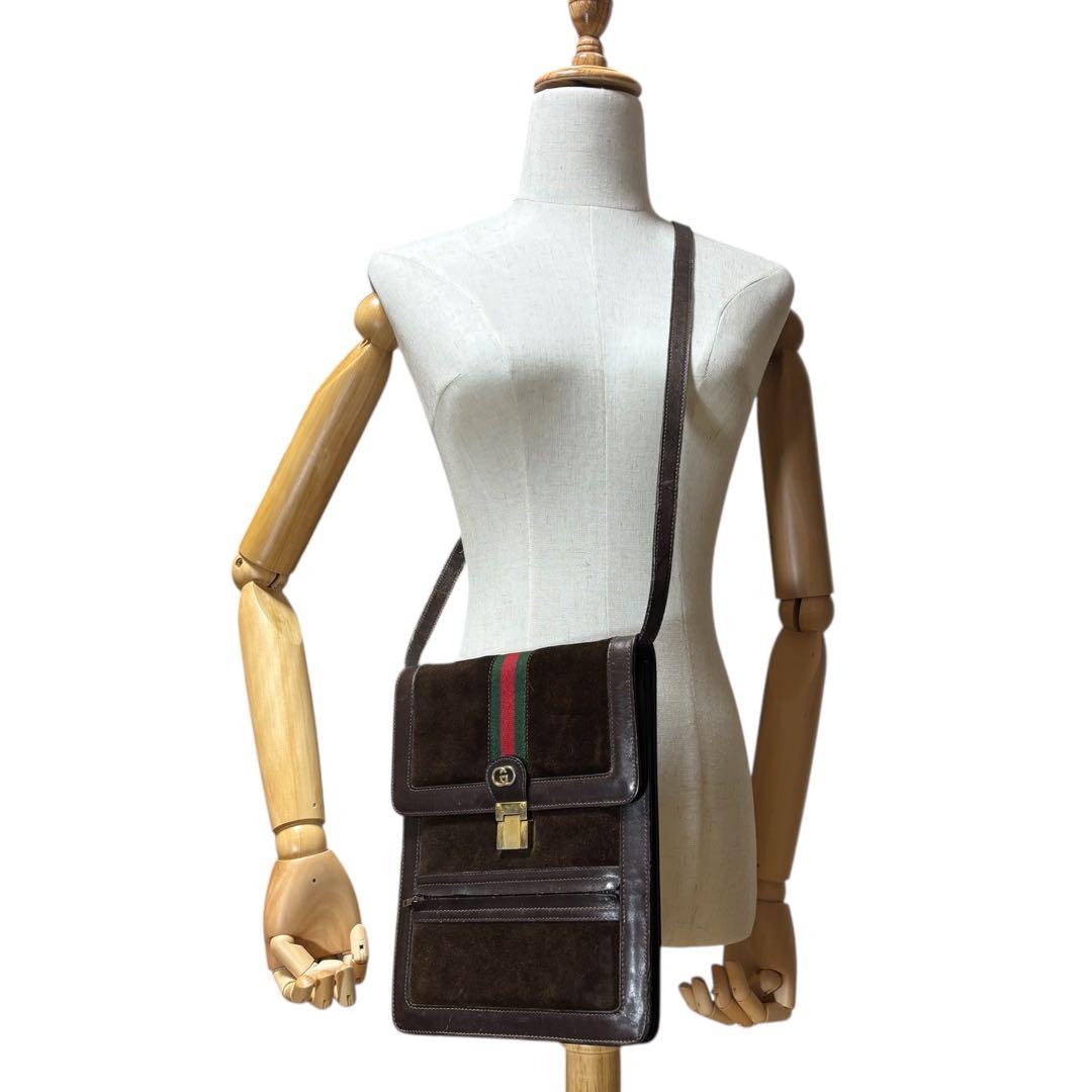 GUCCI グッチ シェリーライン ショルダーバック サコッシュ 金具 大容量