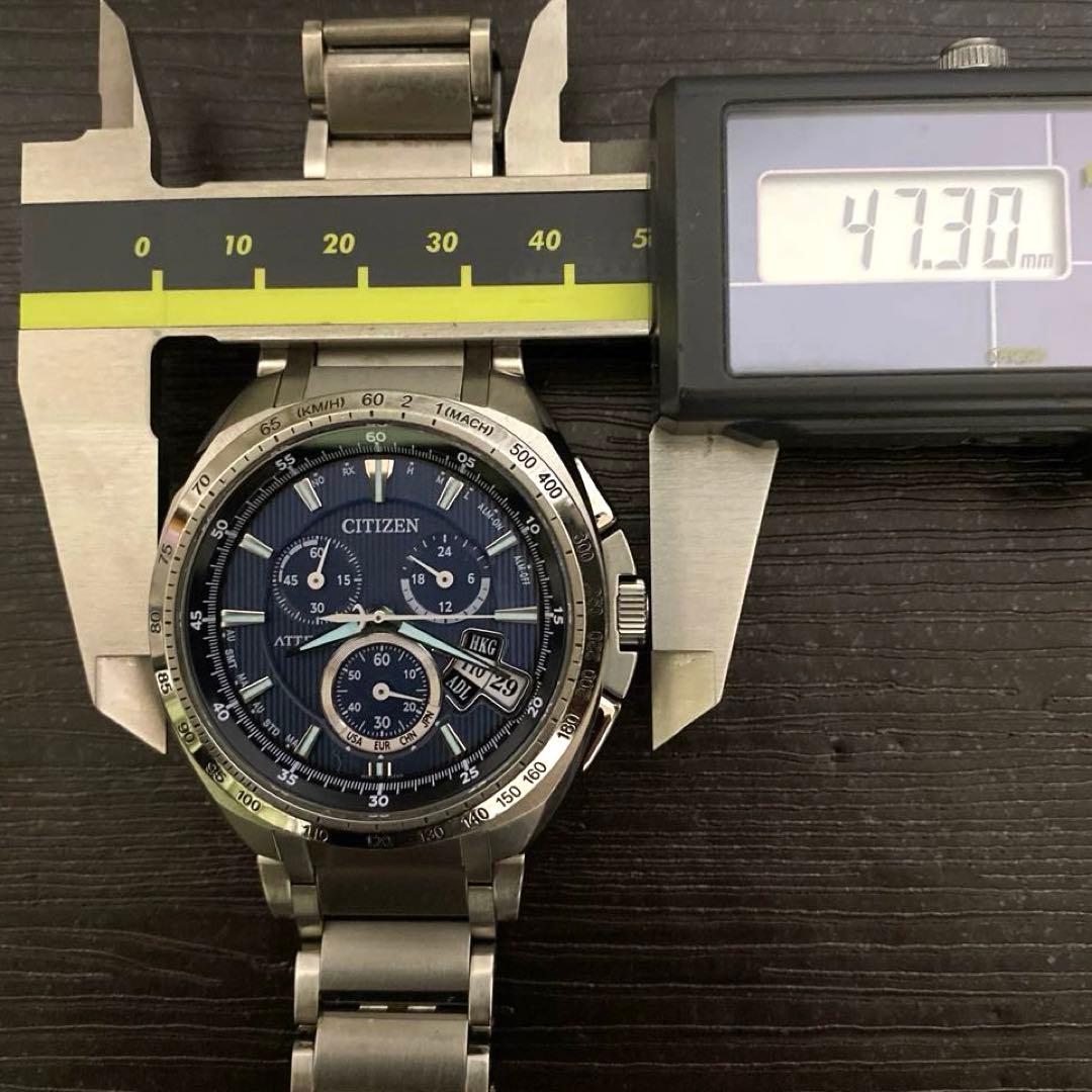【稼働品】シチズン アテッサ H610-T016791電波ソーラー チタン