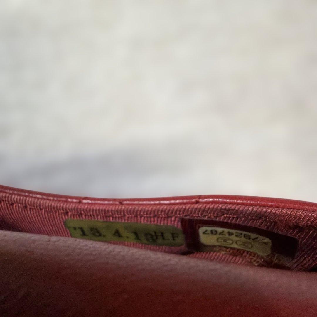 シャネル ココマーク マトラッセ ラムスキン コンパクトウォレット 財布 レッド