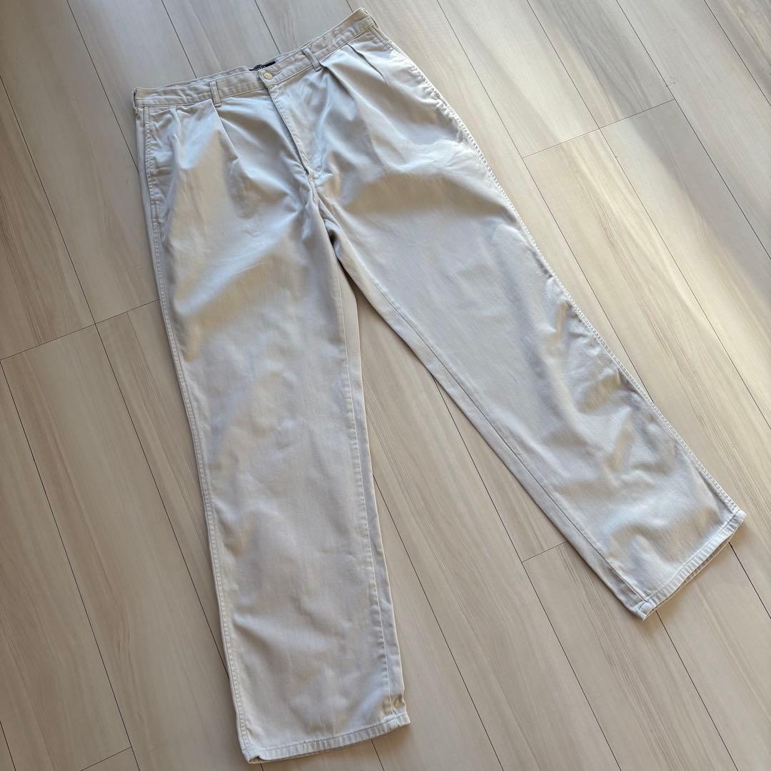 -90s ポロバイラルフローレン ポロチノ USA製 実寸33×32 アイボリー