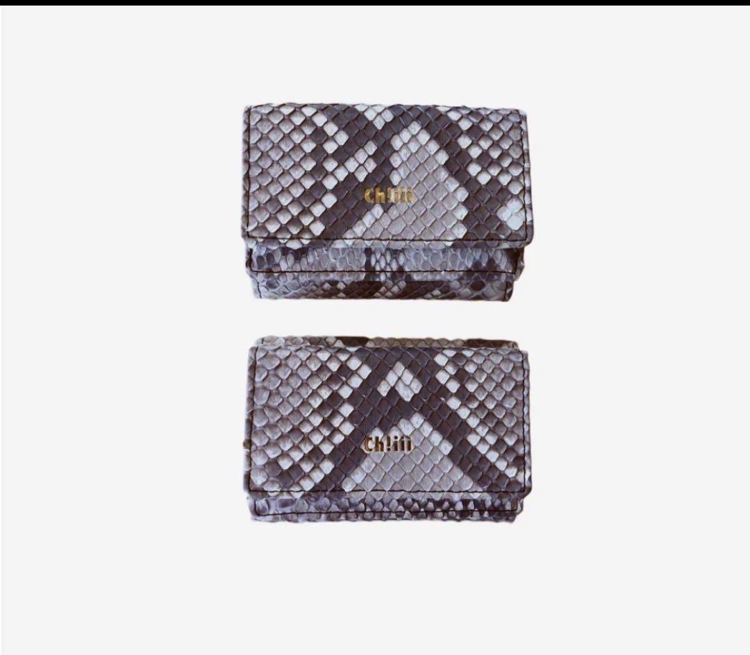 chiibag三つ折り財布 パイソン