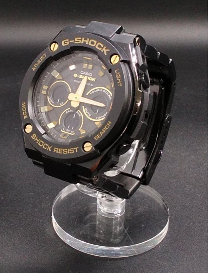 美品 G-SHOCK GST-w300BD 電波ソーラー ブラック メタルバンド
