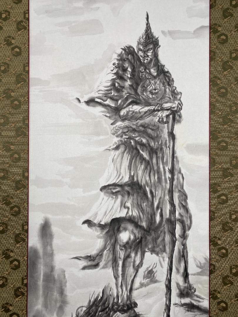 絵師白道【真作】『龍神』現代水墨画家 岐阜県生まれ 共箱 掛軸24111720