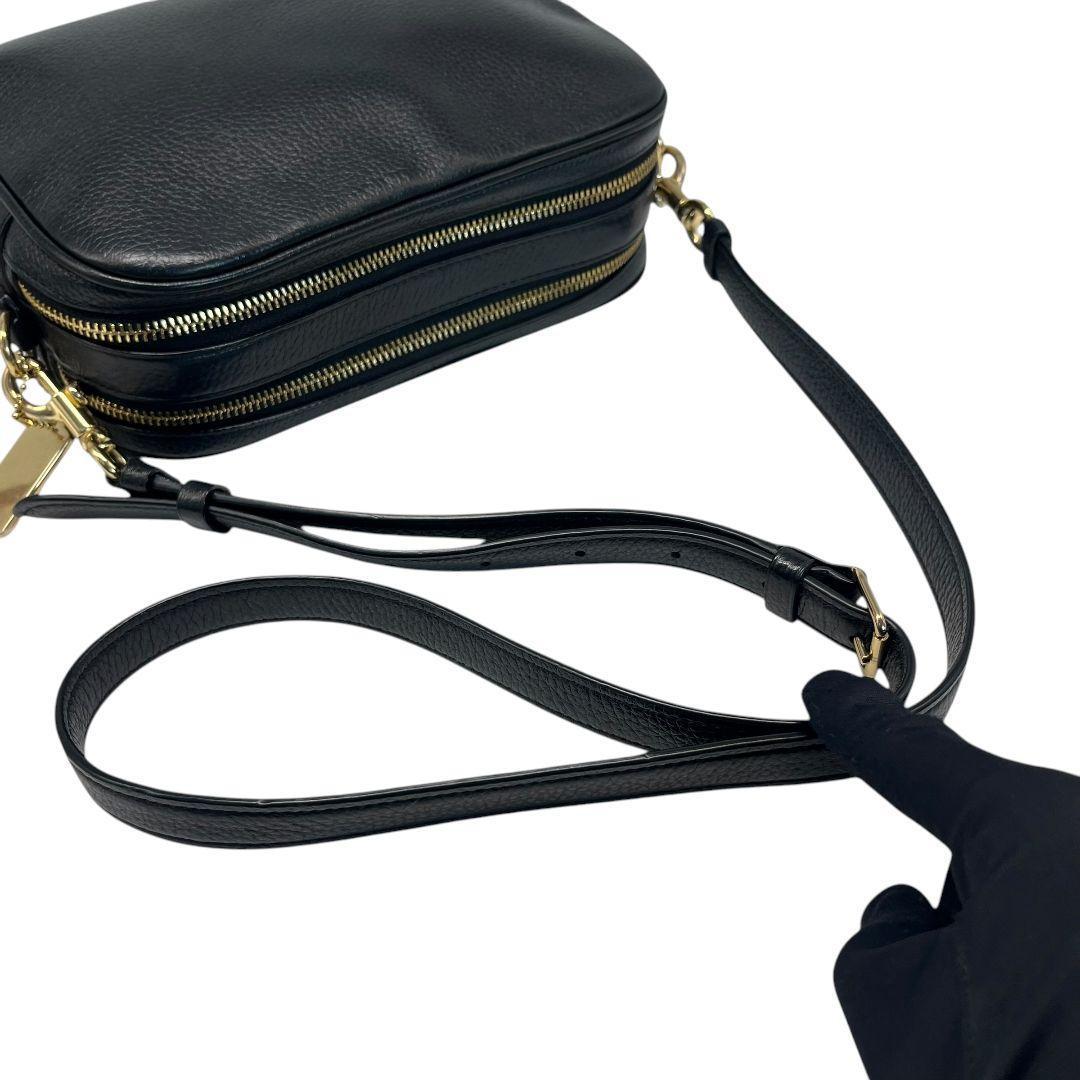 極美品　コーチ　ジェス　2層　ショルダーバッグ　レザー　シボ革　斜め掛　ブラック