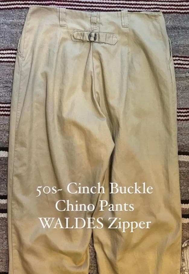50s Cinch Buckle Chino Pants ベージュ