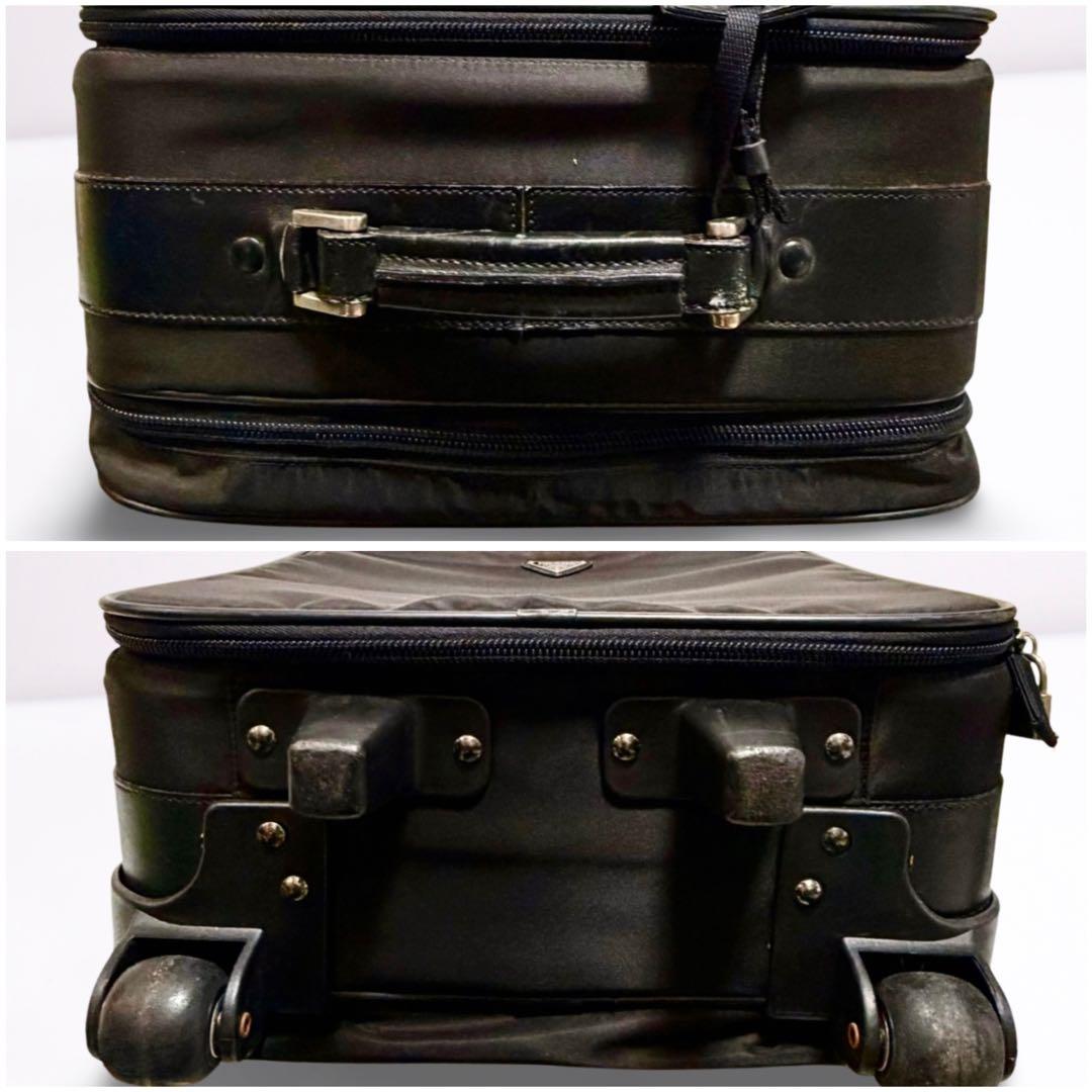 【正規品】プラダ PRADA キャリーケース トロリー ナイロン 三角ロゴ 黒