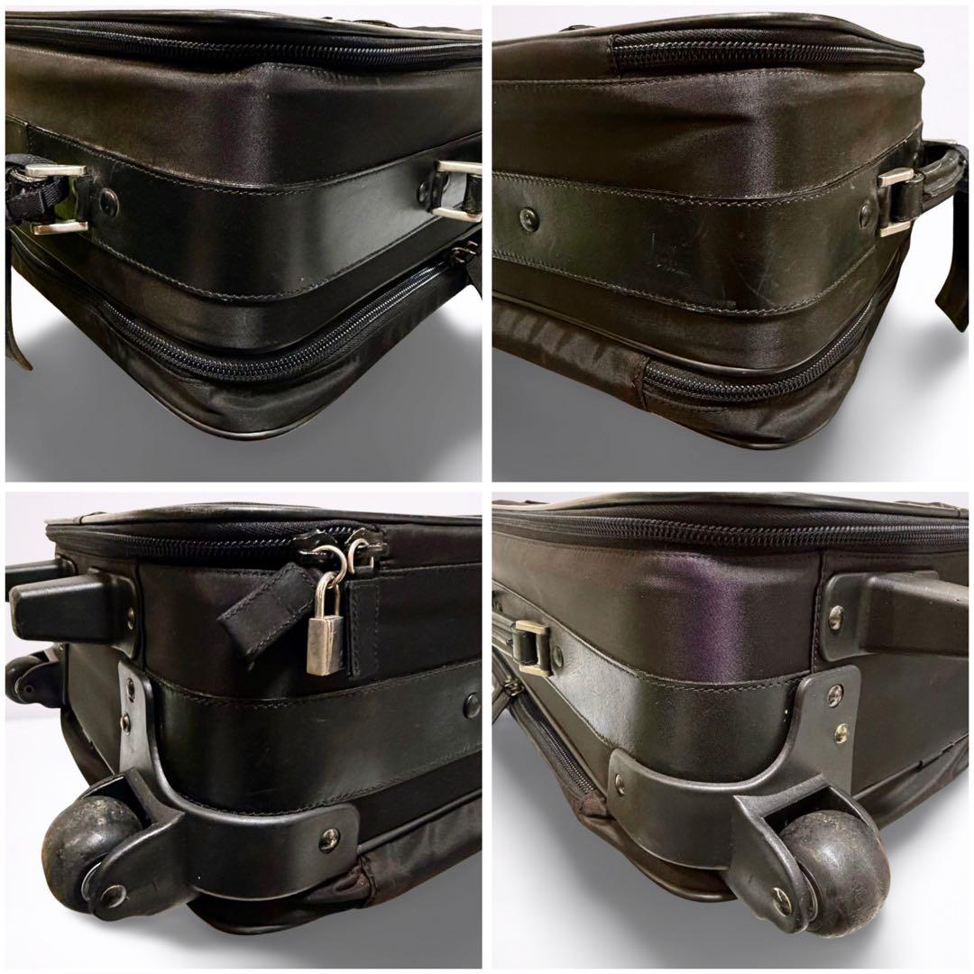 【正規品】プラダ PRADA キャリーケース トロリー ナイロン 三角ロゴ 黒