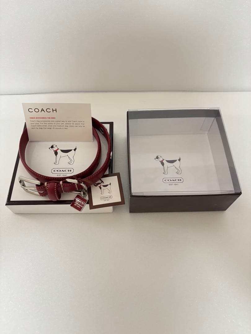 【新品未使用品】COACH レザー 中型犬用首輪