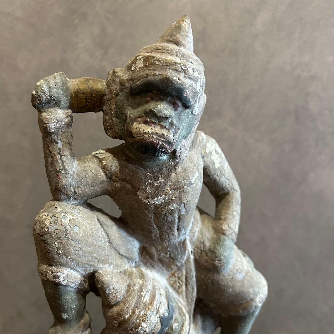 ヒンドゥー教　神話　ラーマーヤナ　猿神　オブジェ　置物　アンティーク　骨董