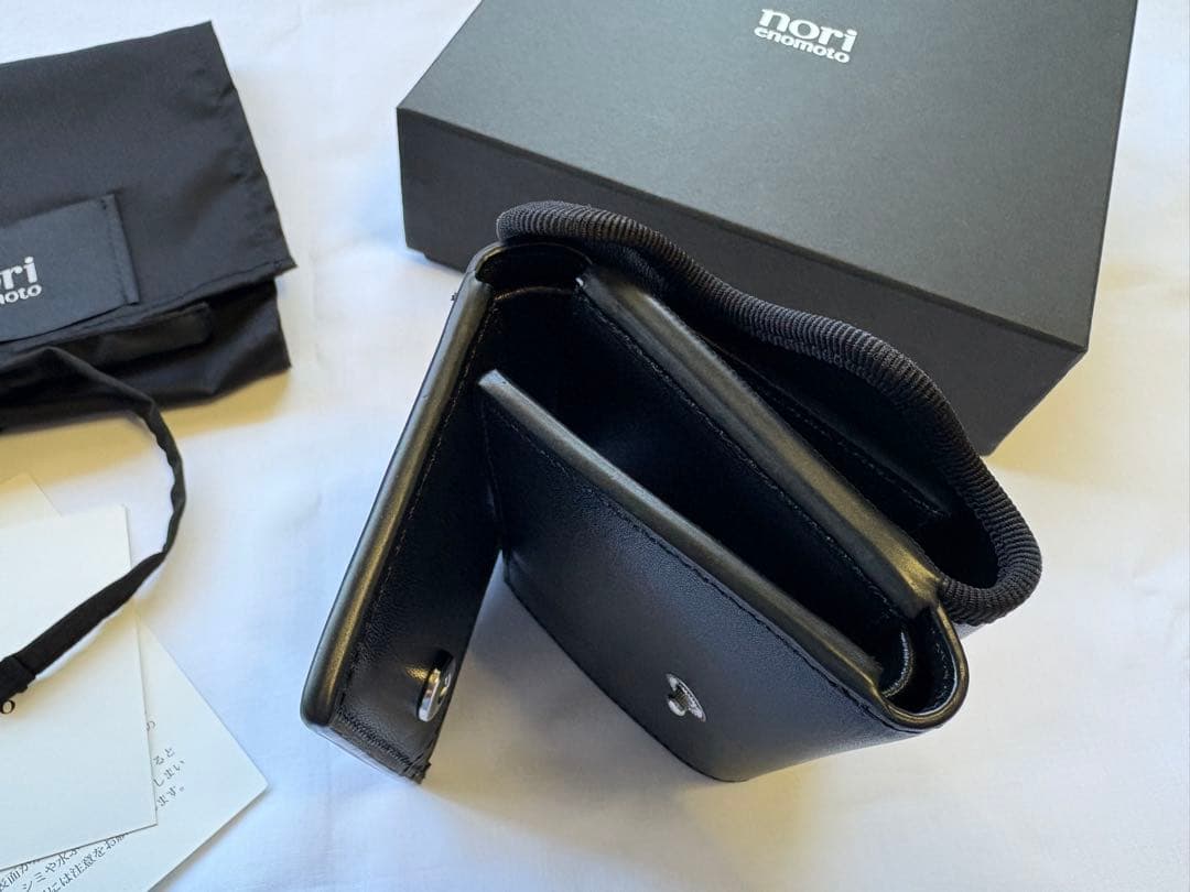 小物 norienomoto wave trifold wallet black