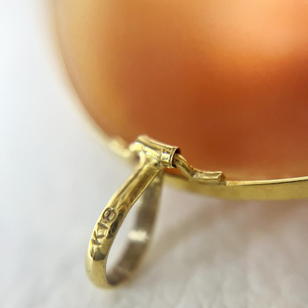 K18YG 　シェル　カメオ　ブローチ　ペンダント　新品