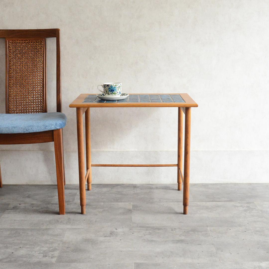 デンマーク 北欧ヴィンテージ タイルトップ サイドテーブル オーク 北欧家具