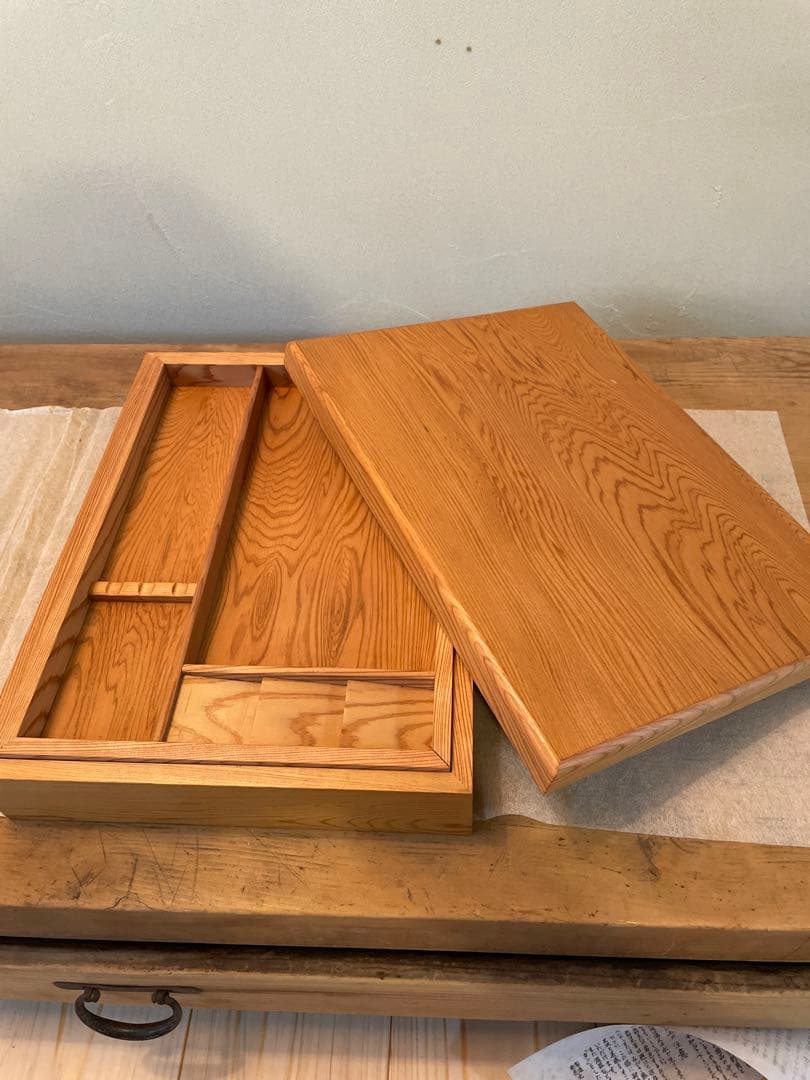 世界遺産 屋久杉 文箱 書道具 硯箱　木箱