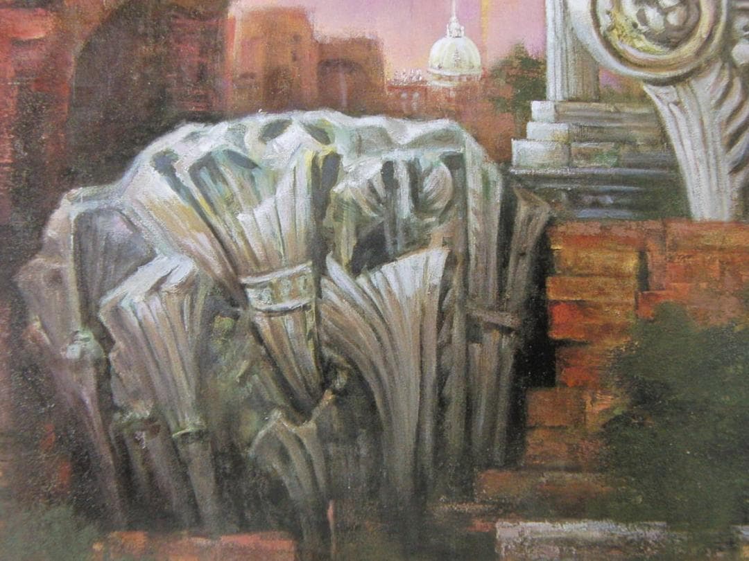 日下常由、【古代遺跡の賦】、希少な額装用画集より、新品額装付