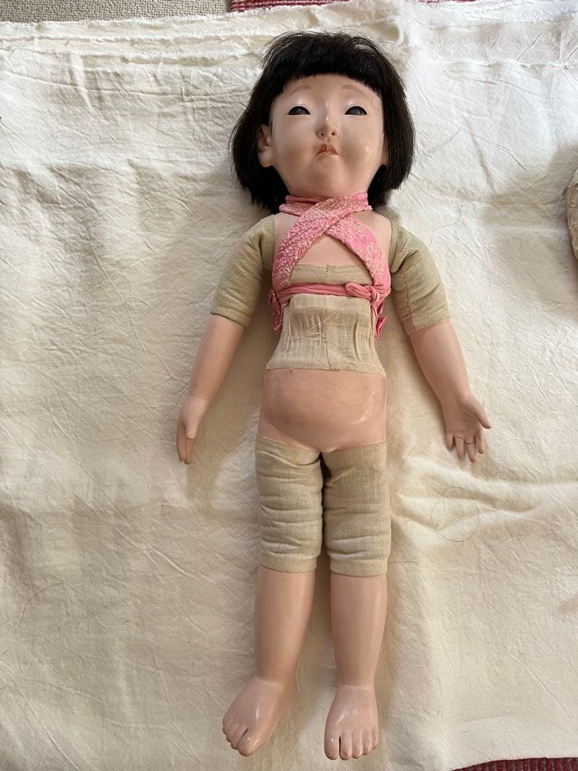 市松人形　鳴き人形　48センチ　アンティークドール