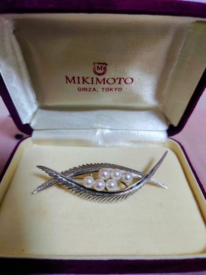 〈極美品〉MIKIMOTO シルバー希少ベビーパール あこや 真珠 ブローチ