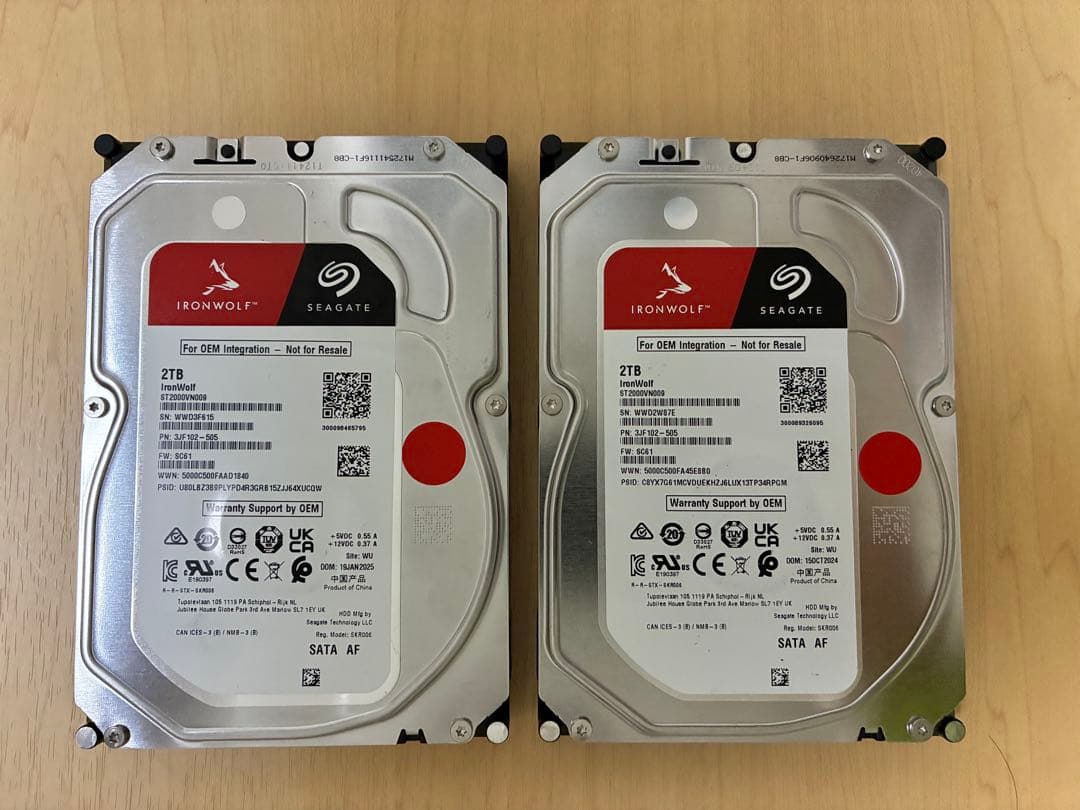 SEAGATE IronWolf 2TB ST2000VN009 2台セット