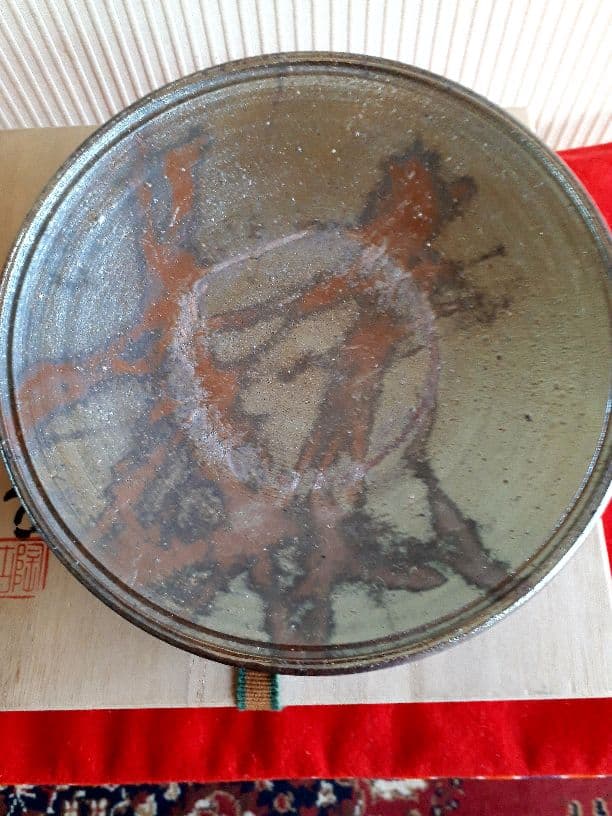 備前焼、小西陶古の皿