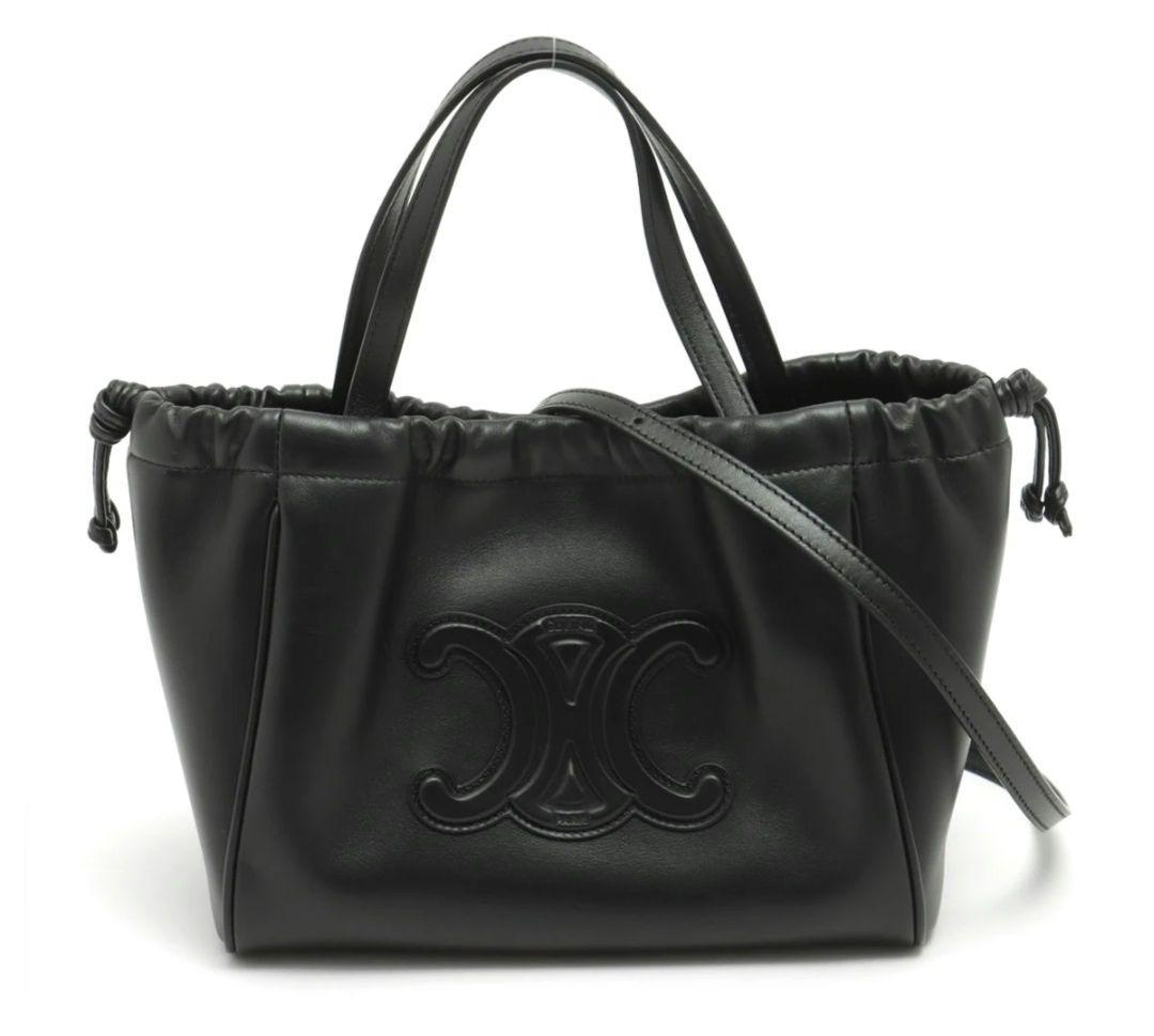 【値下】セリーヌ スモール カバ ドローストリング キュイル トリオンフ