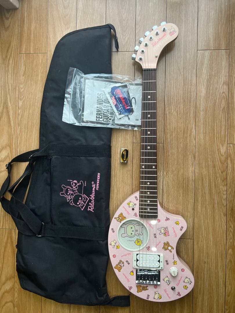 フェルナンデス　ZO-3 リラックマ エレキギター ピンク　ピック付き