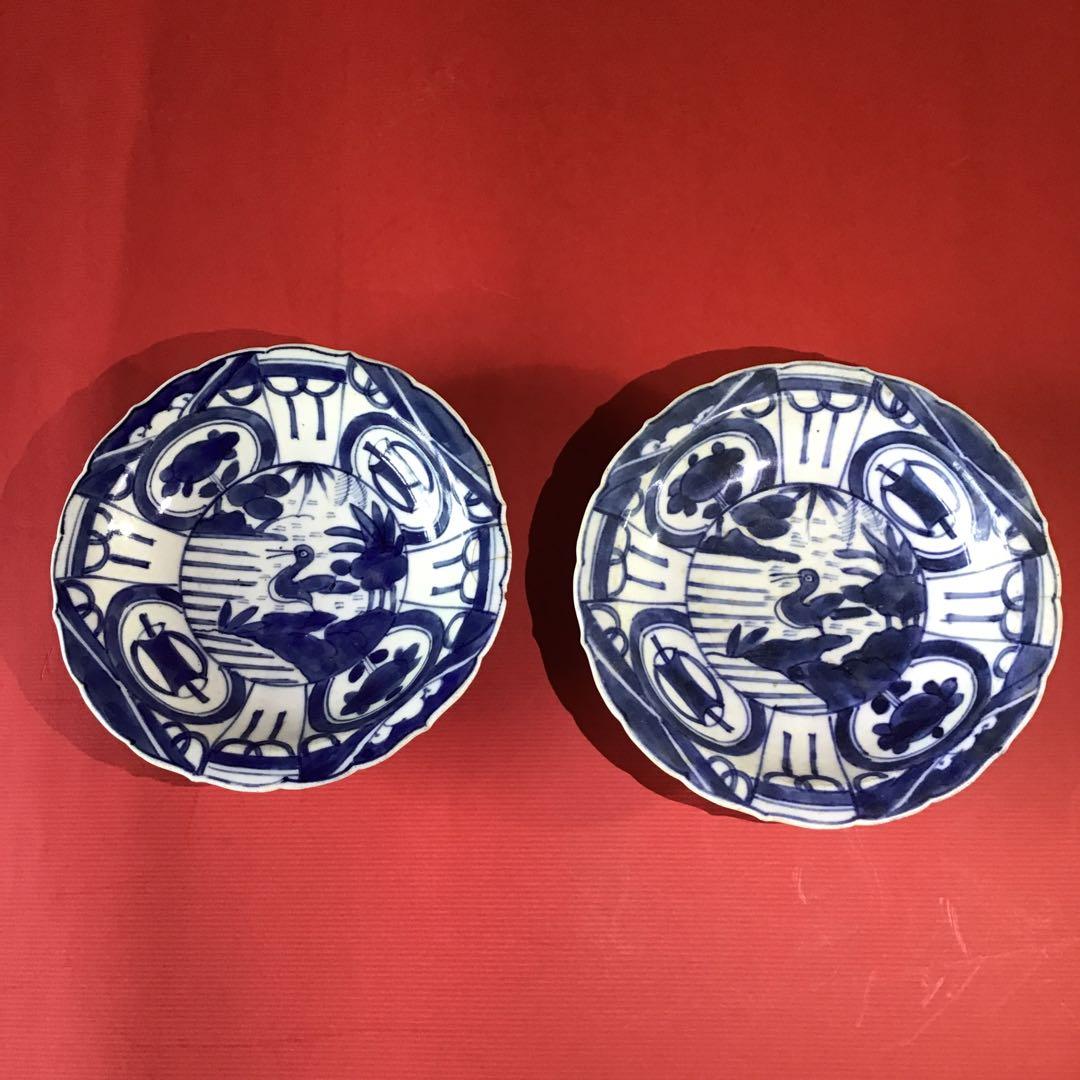 古伊万里　芙蓉手　皿　江戸前期保証2客　　B I