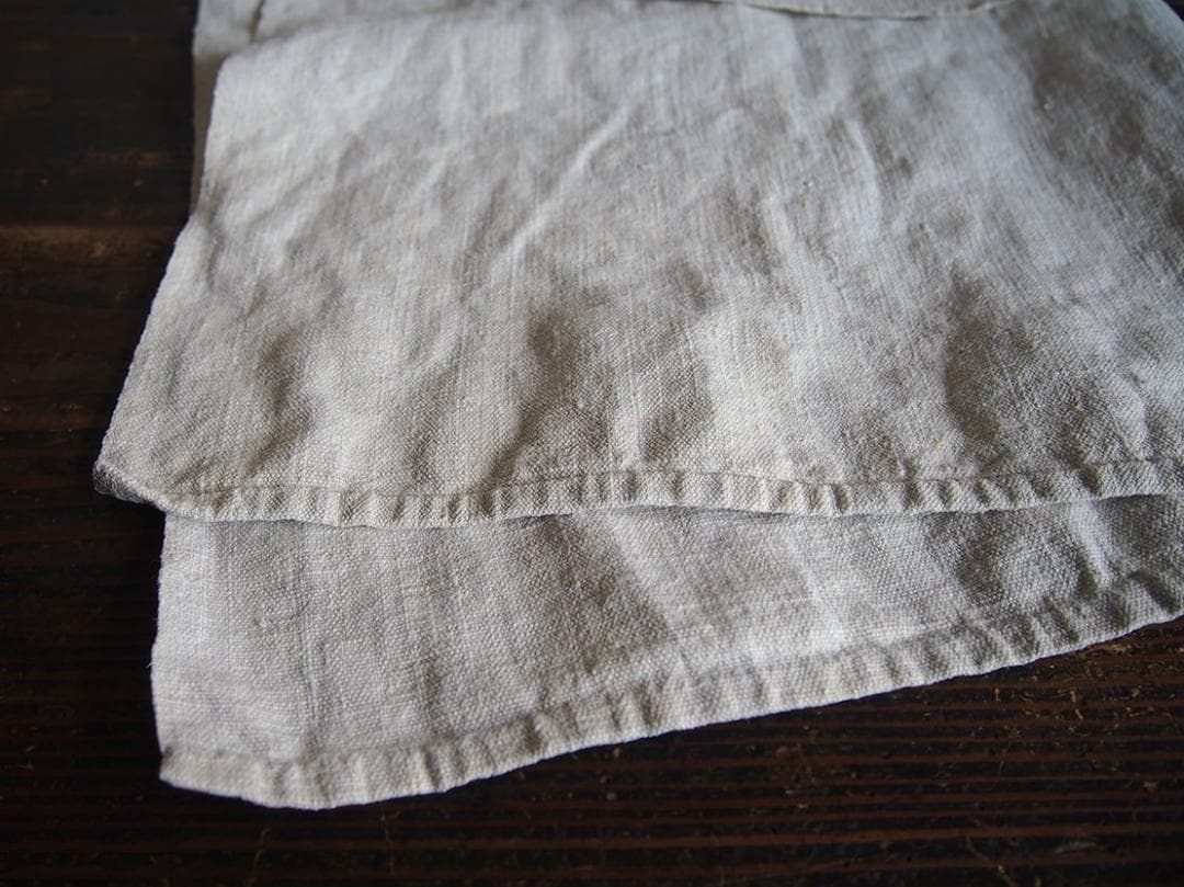 シンプルなリネンロングエプロン マルシェエプロン78cm 1940年/K341